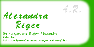 alexandra riger business card